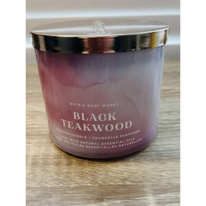 Bath & Body Works Large 3 Wick Black Teakwood Candle
